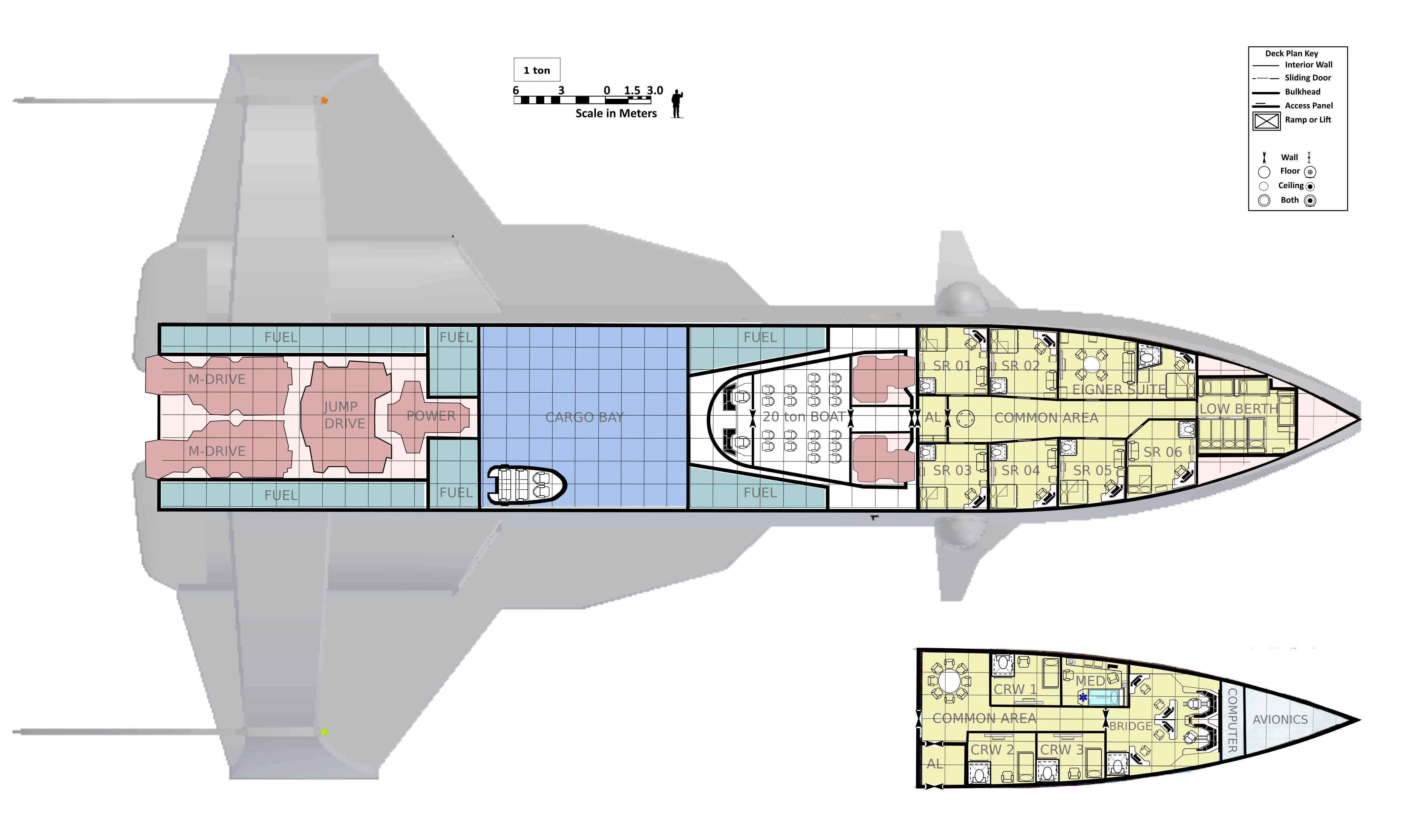 traveller rpg starship deck plan sharptooth class